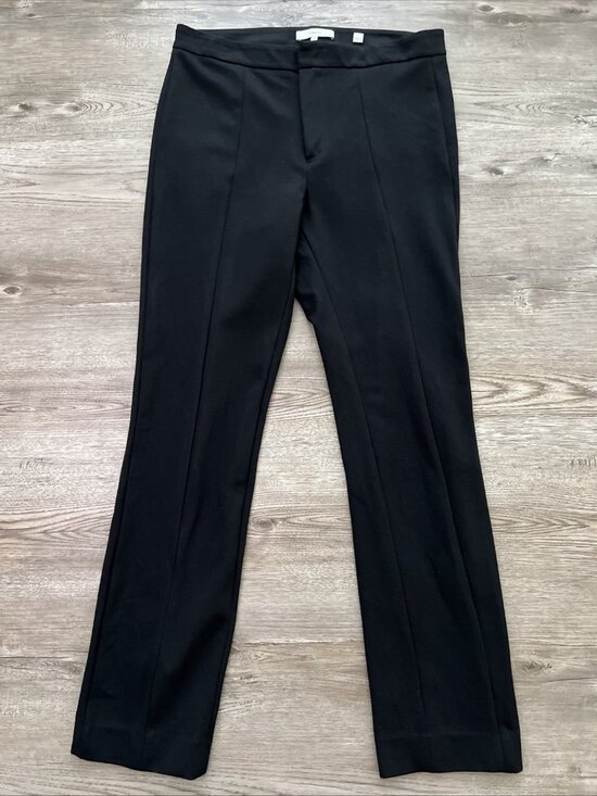 Vince Tapered Stove Pipe Pant Womens 6 Black Pintuck Ponte Full Length - Picture 2 of 16